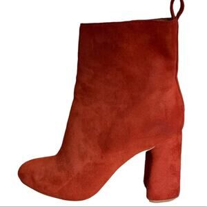 & other stories Stockholm bootie shoe red suede leather side zipper size 7 37 Eu